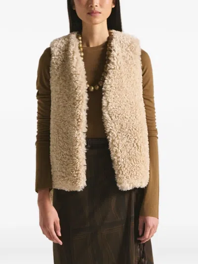 Muller Of Yoshiokubo Sleeveless Open-front Vest In Brown