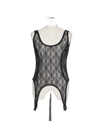 Muller Of Yoshiokubo Spiderweb Sleeveless Tank Top In Black