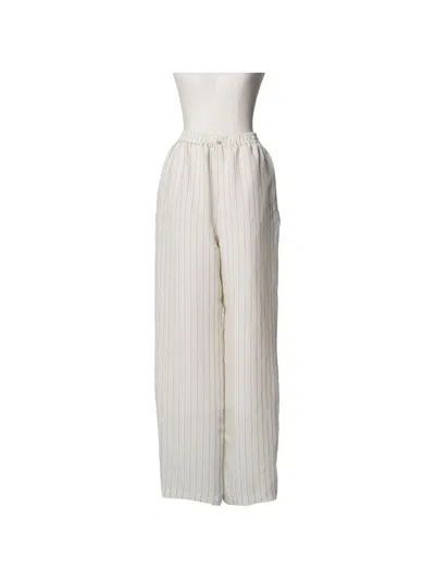Muller Of Yoshiokubo Striped Straight-leg Trousers In Weiss