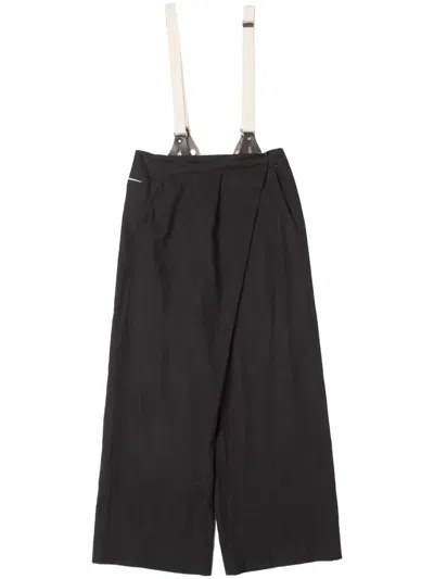 Muller Of Yoshiokubo Suspender Trousers In Black