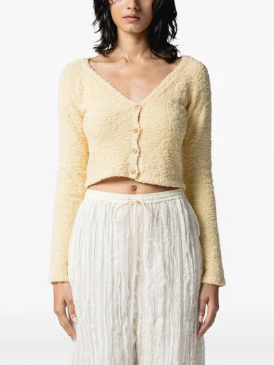 Muller Of Yoshiokubo Textured-knit V-neck Cardigan In Neutral