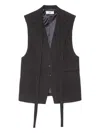 Muller Of Yoshiokubo Tie-detailing Gilet In Black
