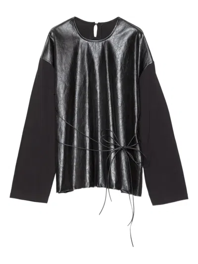 Muller Of Yoshiokubo Tie-detailing Top In Black