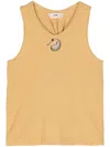 Muller Of Yoshiokubo Twist-detailing Cotton Tank Top In Yellow