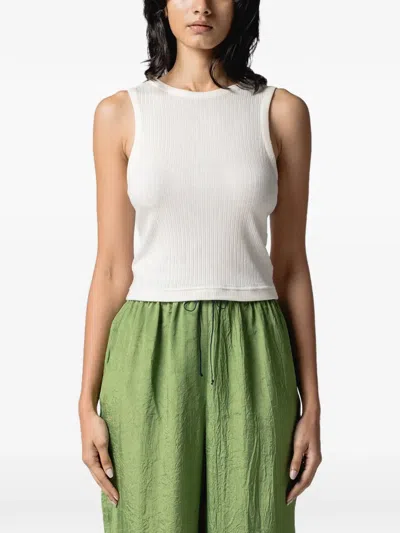 Muller Of Yoshiokubo Twist-back Ribbed Tank Top In White