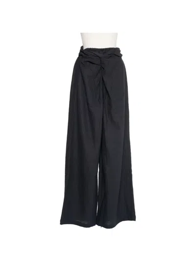 Muller Of Yoshiokubo Twist-detail Palazzo Pants In Black
