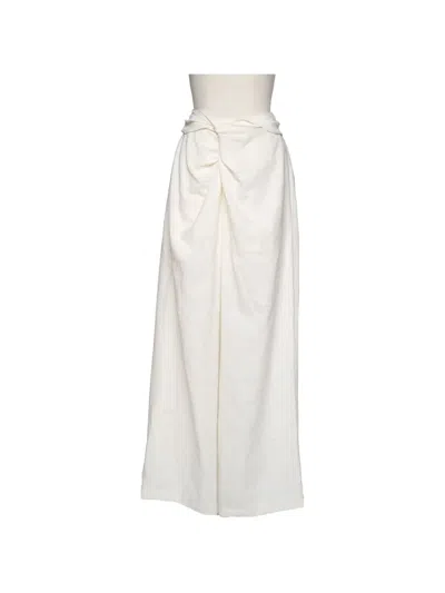 Muller Of Yoshiokubo Twist-detail Palazzo Pants In White