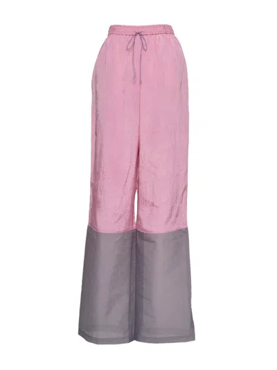 Muller Of Yoshiokubo Two-tone Drawstring Palazzo Pants In Pink