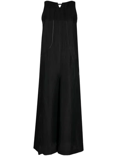 Muller Of Yoshiokubo Wave-pattern Sleeveless Dress In Black