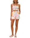 Multi Amina Glam 2pc Linen-blend Top & Short Set