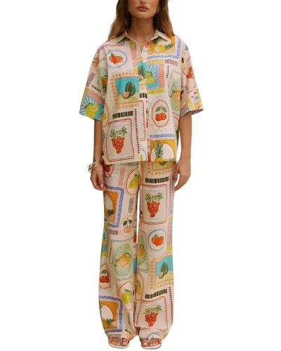 Multi Esea 2pc Linen-blend Shirt & Pant Set