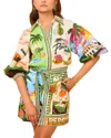 Multi Esea 2pc Linen-blend Shirt & Skirt Set In