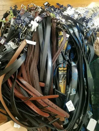 Pre-owned Multiple- Cherokee, Arizona, Sonoma,faded Glory Etc Lot 500 Huge Collection Of Assorted Leather Belt All In Black, Tan, Brown Etc