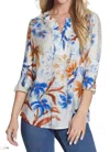 Multiples Lightweight Print Woven Top In White Multi In Multi