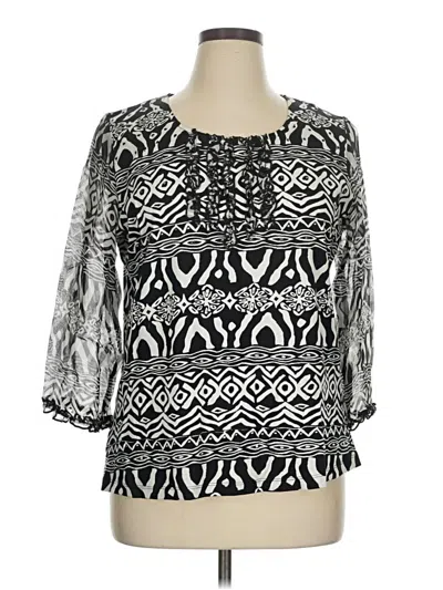 Pre-owned Multiples 3/4 Sleeve Blouse In Black