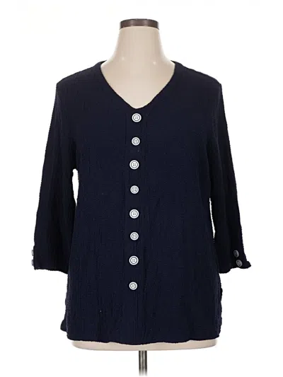 Pre-owned Multiples 3/4 Sleeve Blouse In Blue