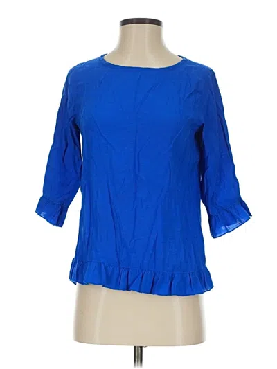Pre-owned Multiples 3/4 Sleeve Blouse In Blue