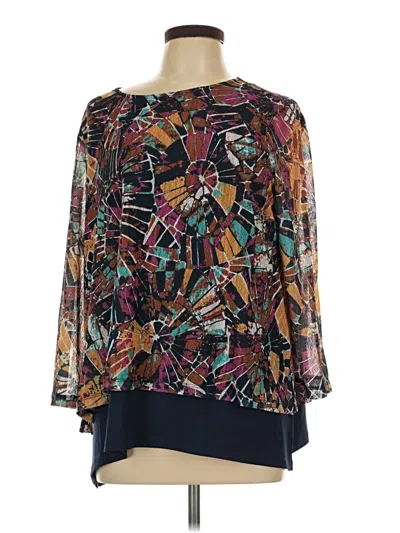Pre-owned Multiples 3/4 Sleeve Blouse In Blue