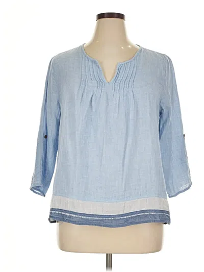 Pre-owned Multiples 3/4 Sleeve Blouse In Blue