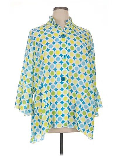 Pre-owned Multiples 3/4 Sleeve Blouse In Blue