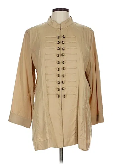 Pre-owned Multiples 3/4 Sleeve Blouse In Brown