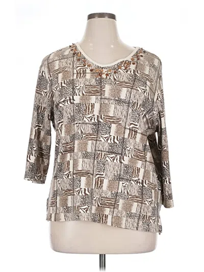 Pre-owned Multiples 3/4 Sleeve Blouse In Gray