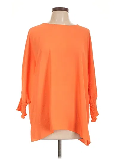 Pre-owned Multiples 3/4 Sleeve Blouse In Orange