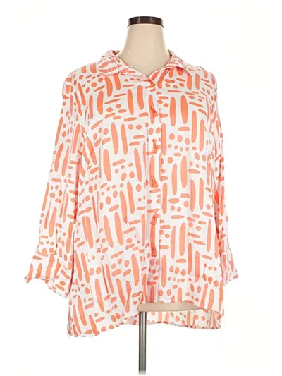 Pre-owned Multiples 3/4 Sleeve Blouse In Orange