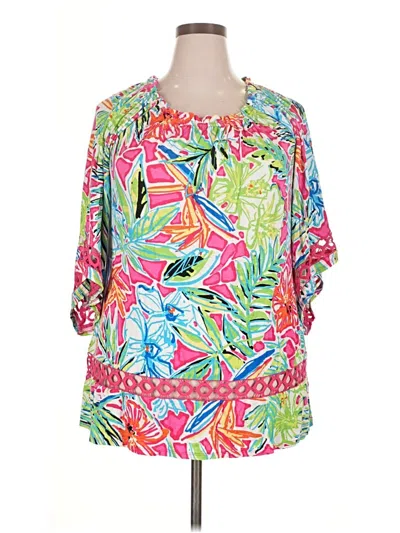 Multiples 3/4 Sleeve Blouse In Multi