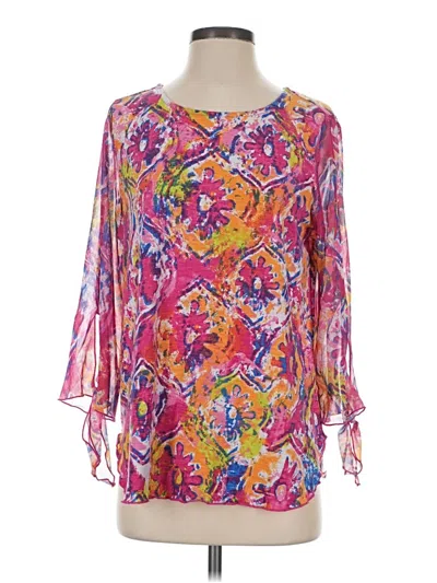 Pre-owned Multiples 3/4 Sleeve Blouse In Pink