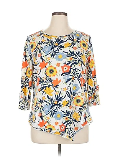 Pre-owned Multiples 3/4 Sleeve Blouse In Yellow