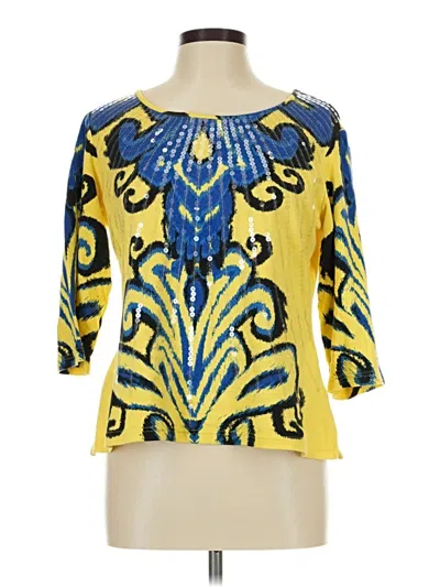 Pre-owned Multiples 3/4 Sleeve Blouse In Yellow