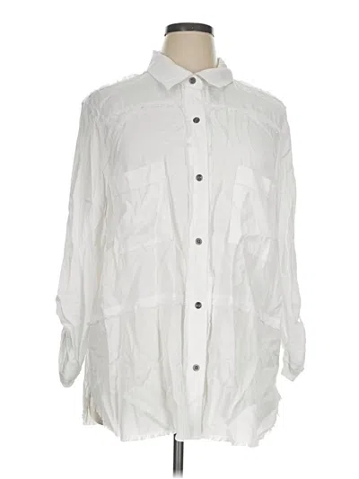 Pre-owned Multiples 3/4 Sleeve Button Down Shirt In White