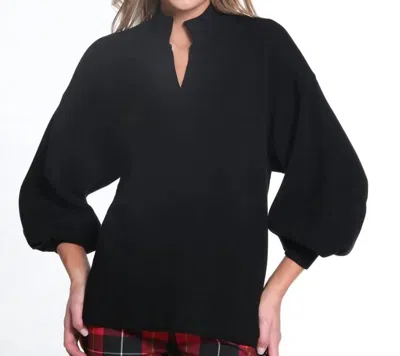 Multiples 3/4 Sleeve Drop Shoulder Top In Black