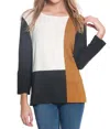 Multiples Block Sleeves Sweater In Multicolor In Multi