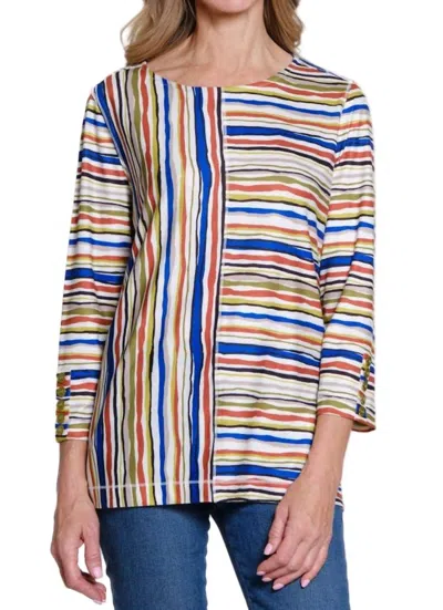 Multiples 3/4 Sleeve Multi Panel Top