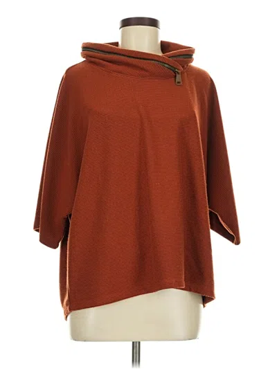 Pre-owned Multiples 3/4 Sleeve Top Brown Cowl Neck Tops