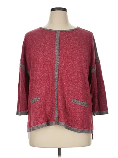 Pre-owned Multiples 3/4 Sleeve T-shirt In Burgundy