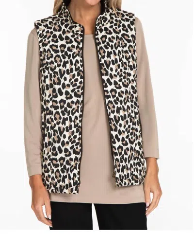 Multiples All For You Top In Stone In Animal Print
