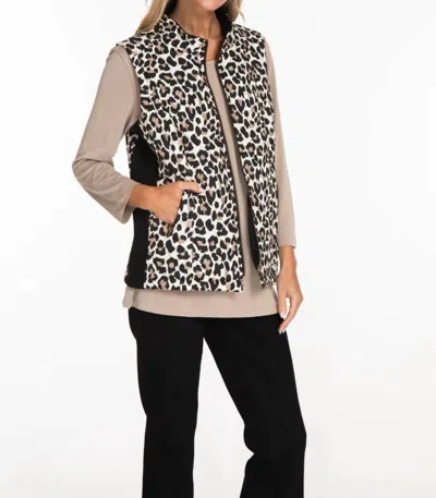 Multiples Always Be There Vest In Leopard Print In Beige