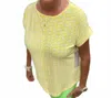 Multiples Button Back Top In Yellow In Yellow