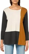 Multiples Block Sleeves Sweater In Multicolor In Multi
