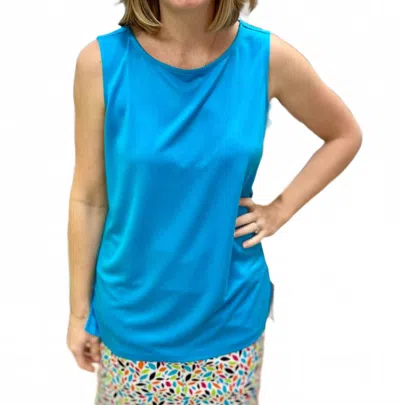 Multiples Cooling Tank Top In Turquoise In Blue
