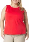 Multiples Cotton Spandex Layering Tanks Top In Scarlet