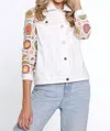 Multiples Cuffed Two Pocket Jean Jacket In White