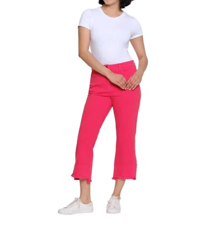 Multiples Cropped Denim Pant In Fiery Red In Pink
