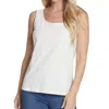 Multiples Double Scoop Neck Tank In Ivory In Multi