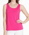 Multiples Cotton Spandex Layering Tank Top In Fuchsia In Pink
