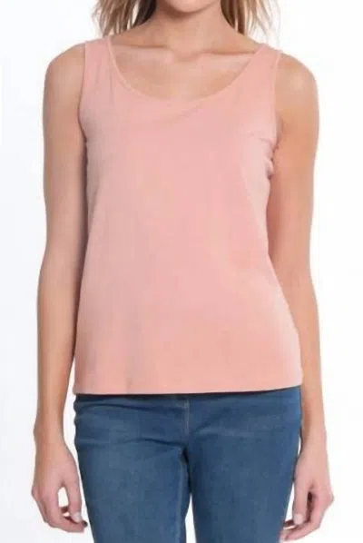 Multiples Double Scoopneck Tank Top In Salmon In Pink
