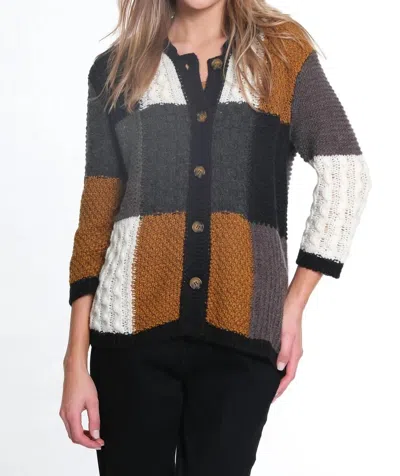 Multiples Drop Shoulder Button Front Cardigan In Multi